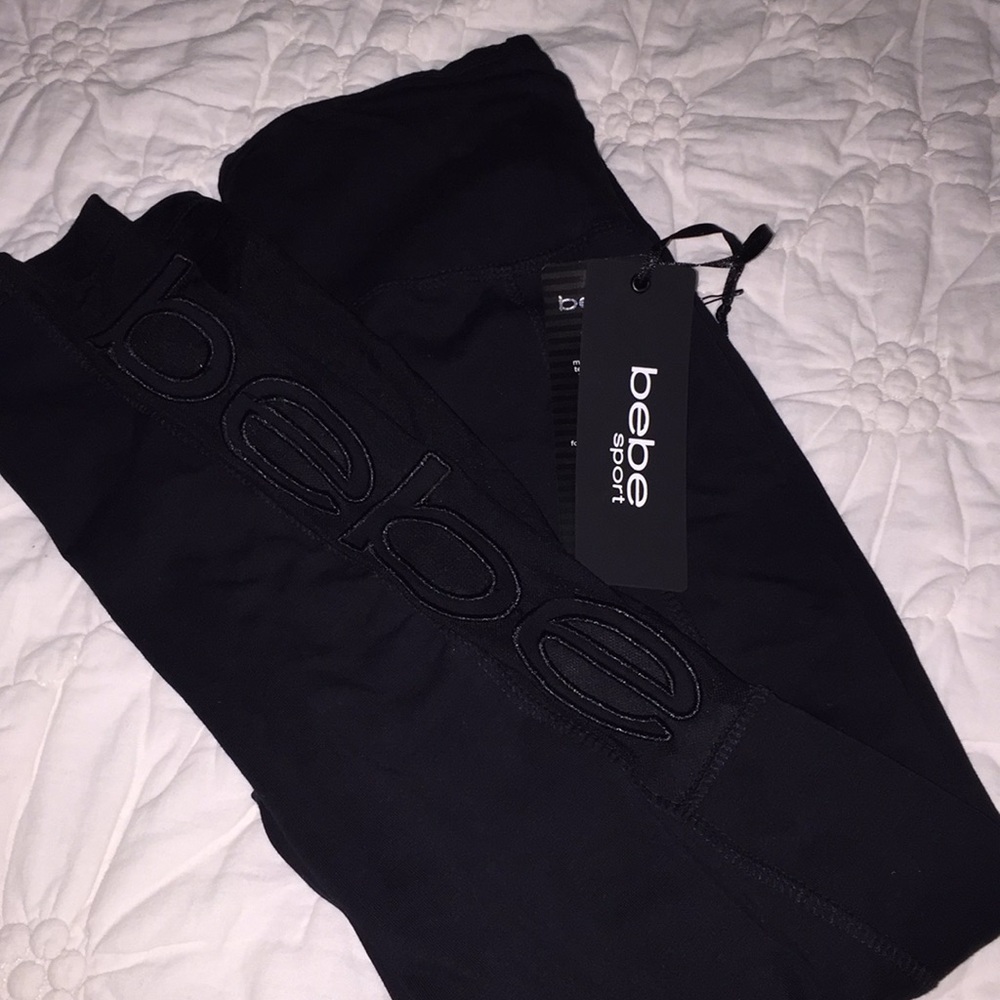 NWT BEBE LEGGINGS WITH MESH